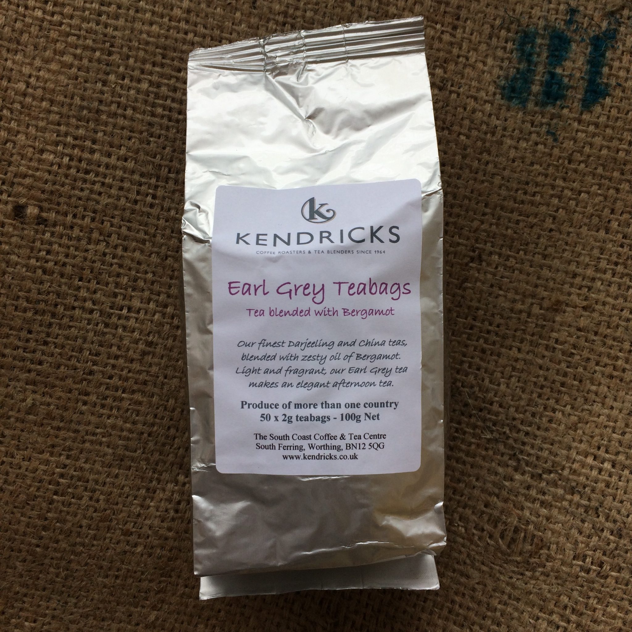 Earl Grey Tea bags x 50 Kendricks Tea & Coffee